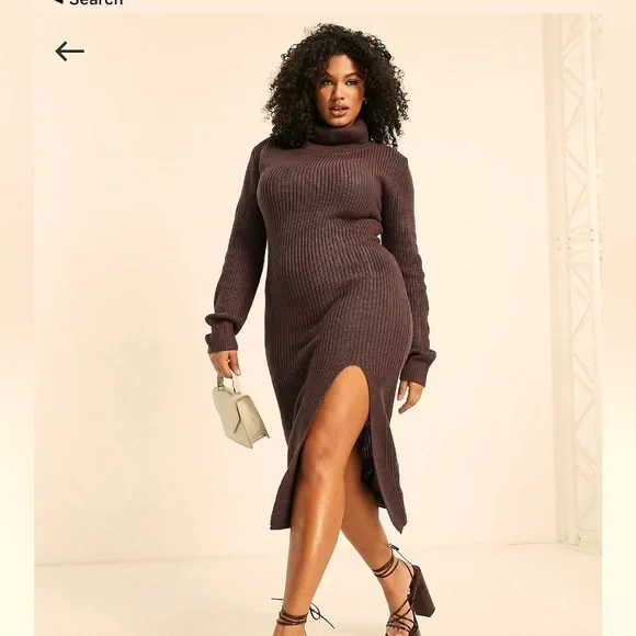 Brown ASOS sweater dress with gorgeous back! Brown ASOS sweater dress with gorgeous back!